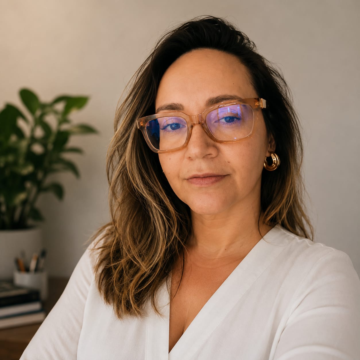 Retrato de Bruna Lôbo em seu consultório
